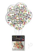 Happy F`n Birthday Confetti Balloons (5 Per Pack) -...
