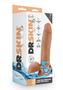 Dr. Skin Glide Gold Collection Self Lubricating Dildo With Balls 7in - Caramel